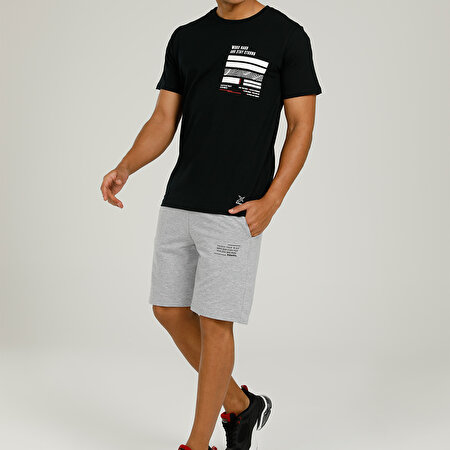 SN731 LIAM CHEST DETAIL T Siyah Erkek Kısa Kol T-Shirt