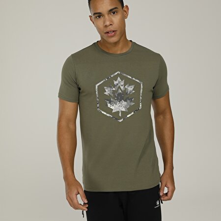 CT1025 NED CAMO LOGO T-SH Haki Erkek T-Shirt