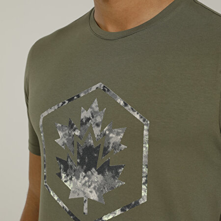 CT1025 NED CAMO LOGO T-SH Haki Erkek T-Shirt_3