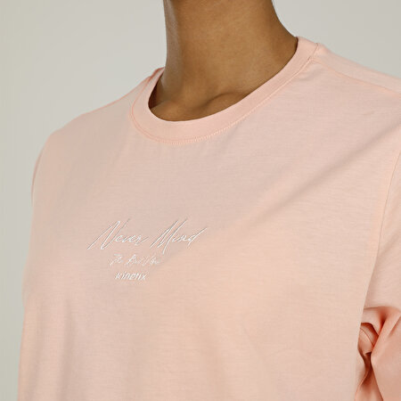 SN826 LISA SLOGAN DETAILE Somon Kadın T-Shirt_3