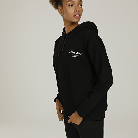 SN835 MONA PRINTED DETAIL Siyah Kadın Sweatshirt