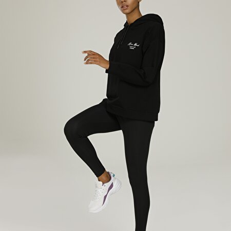 SN835 MONA PRINTED DETAIL Siyah Kadın Sweatshirt_2