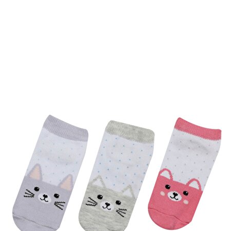 CUTE ANIMAL 3 LU PTK-G 2F  Kız Çocuk Çorap