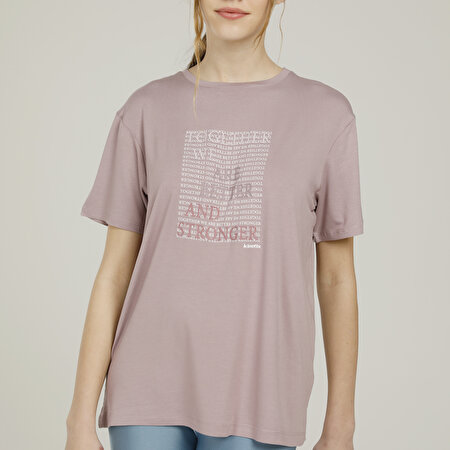 SN784 LINA SLOGAN T-SHIRT  Kadın Kısa Kol T-Shirt