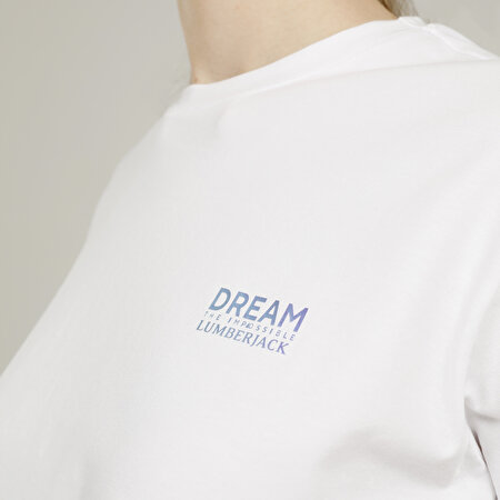 CT1103 DAISY SLOGAN DETAI  Kadın Kısa Kol T-Shirt