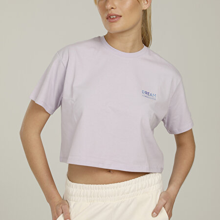 CT1103 DAISY SLOGAN DETAI  Kadın Kısa Kol T-Shirt