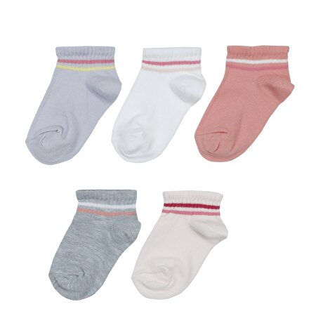 ANKLE STRIPE 5 LI PTK-G 2  Kız Çocuk 5'li Patik Çorap