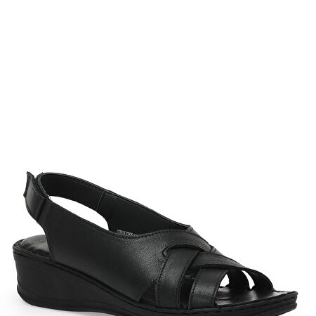 103813.Z2FX Siyah Kadın Comfort Sandalet