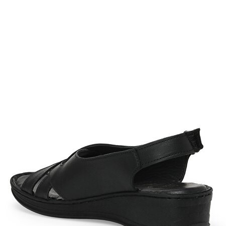 103813.Z2FX Siyah Kadın Comfort Sandalet_2