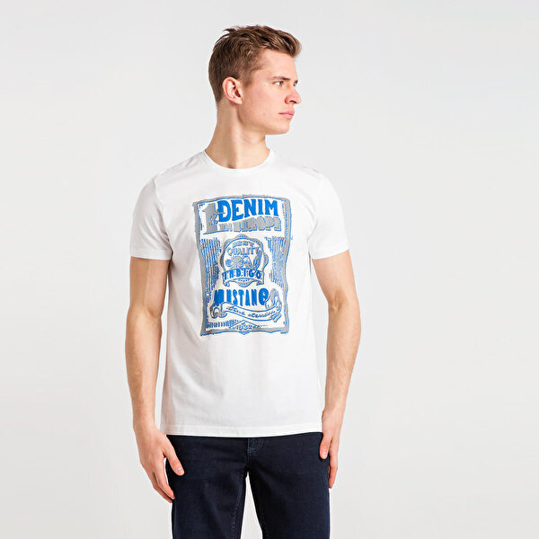 Mustang 04 M00099 200 Beyaz Erkek Kisa Kol T Shirt 100449184 Instreet