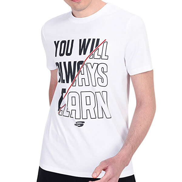 Skechers Graphic Tee S M Crew Neck Beyaz Erkek Kisa Kol T Shirt 100546571 Instreet