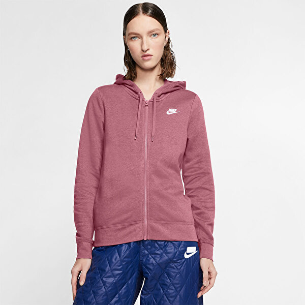 Nike W Nsw Club Flc Hoodie Fz Kirmizi Kadin Esofman Ustu 100584081 Instreet