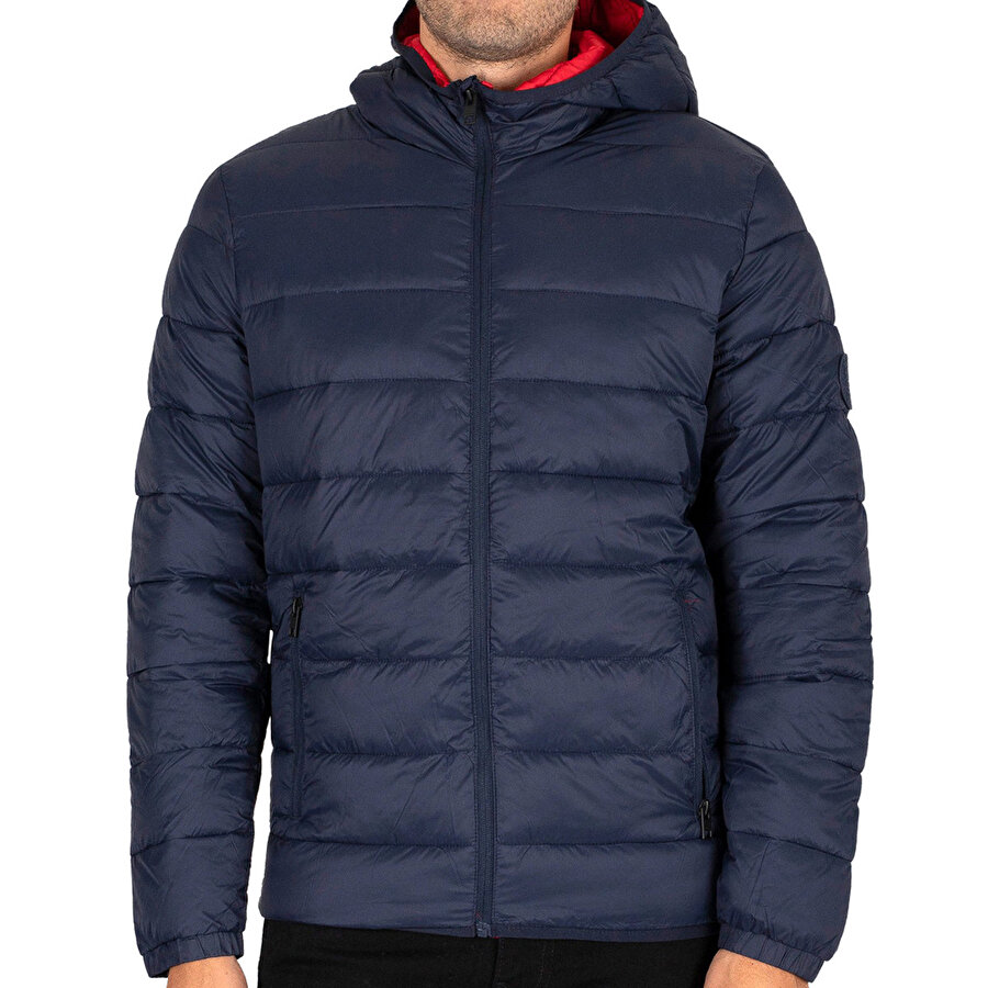 Jack & Jones JJEMAGIC PUFFER HOOD STS Lacivert Erkek Mont_0