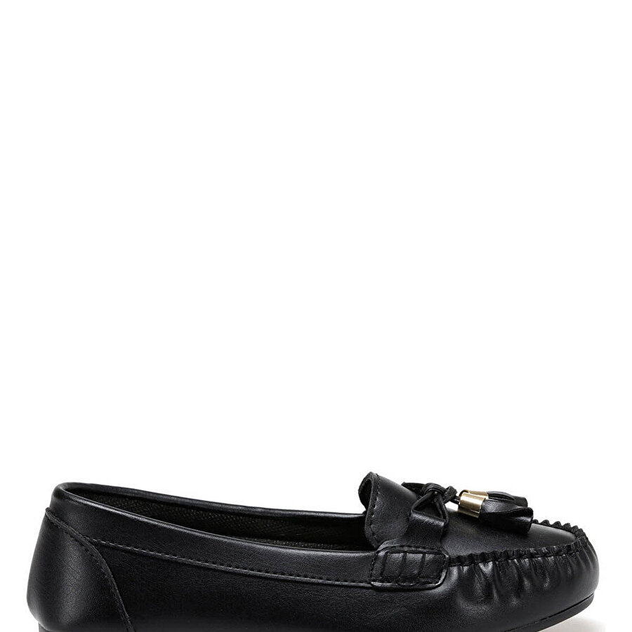 DS20053 Siyah Kadın Loafer Ayakkabı_1