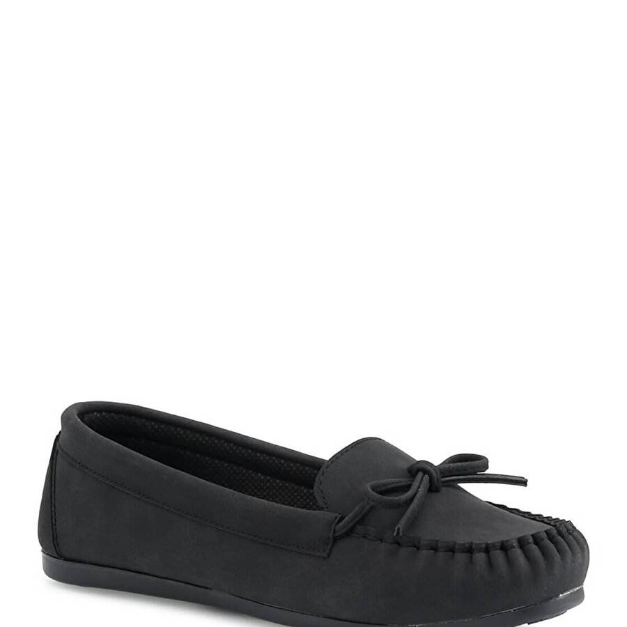 DS20054 1PR Siyah Kadın Loafer Ayakkabı_2