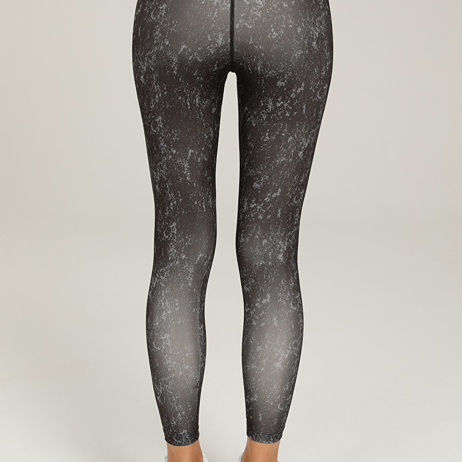 CT691 CAMILA AOP LEGGINGS Siyah Kadın Tayt_1