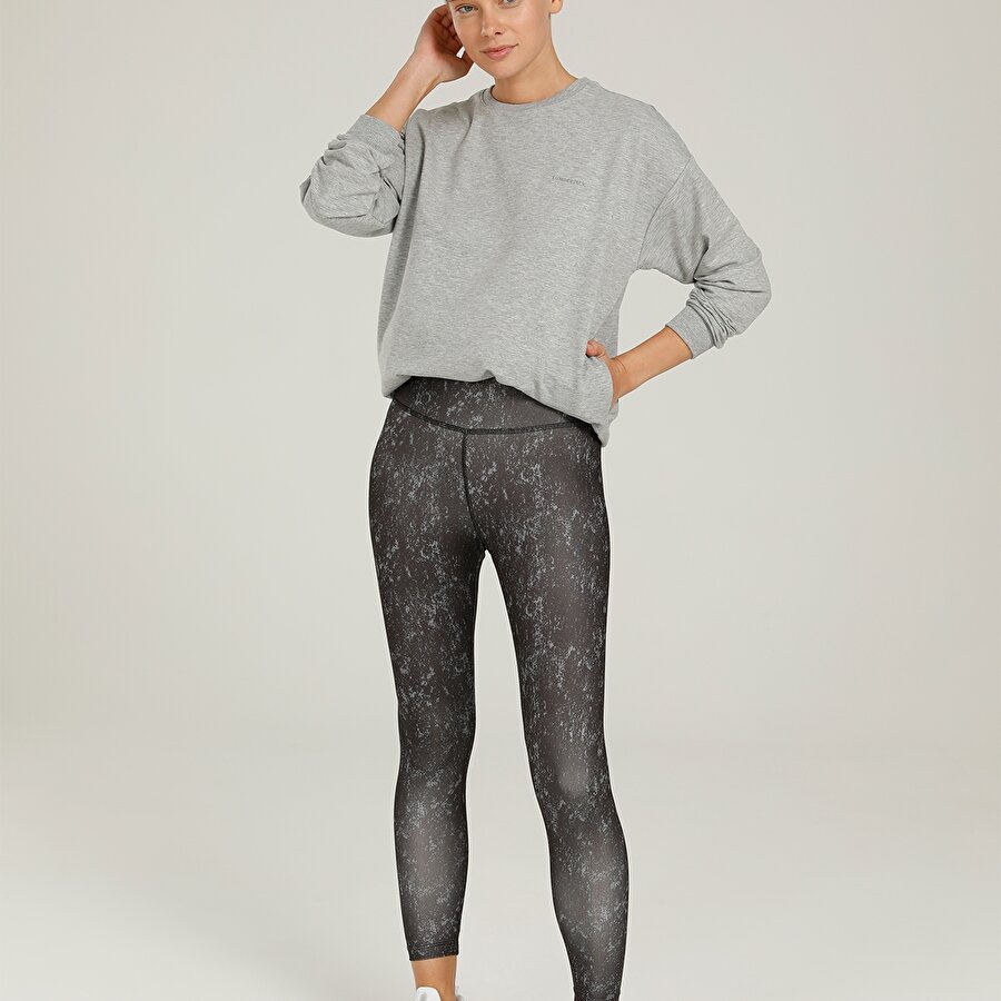 CT691 CAMILA AOP LEGGINGS Siyah Kadın Tayt_4