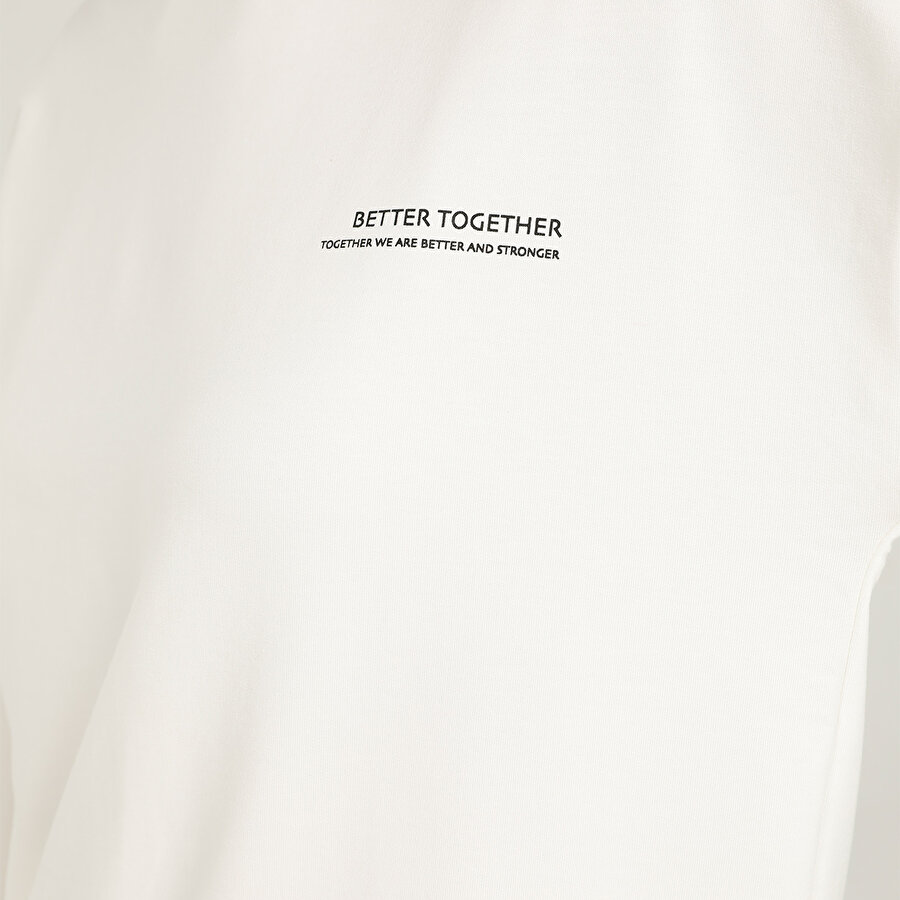 CT836 ANNA C NECK SLOGAN Ekru Kadın Sweatshirt_3