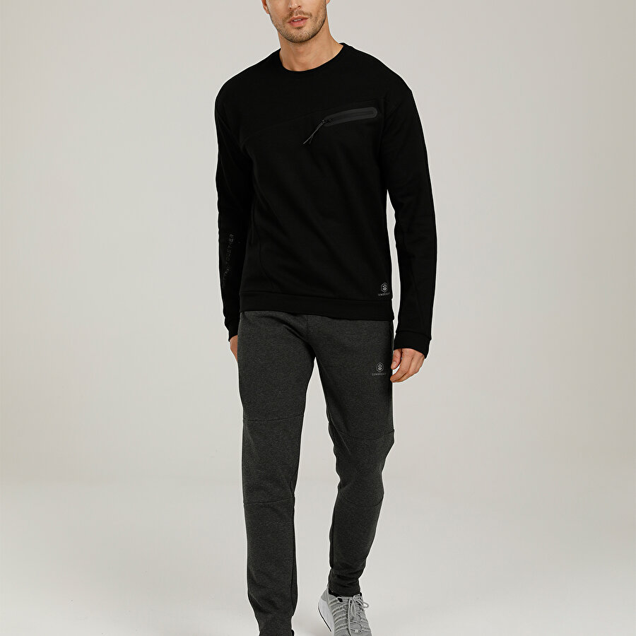CT763 RENE SLEEVE DETAIL Siyah Erkek Sweatshirt_2