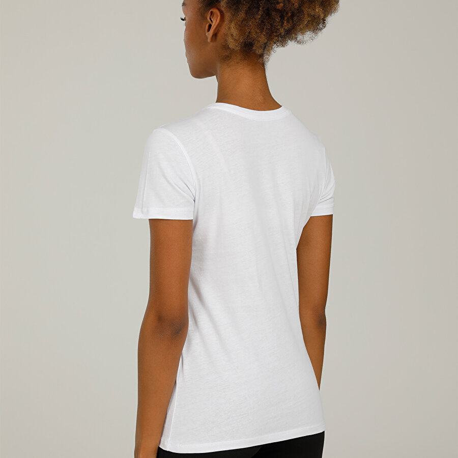 CT122 BASIC C NECK T-SHIR Beyaz Kadın T-Shirt_1