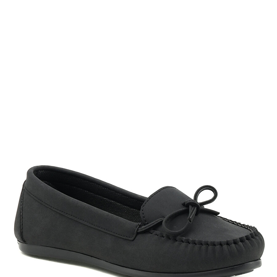 DS20054 2FX Siyah Kadın Loafer Ayakkabı_0