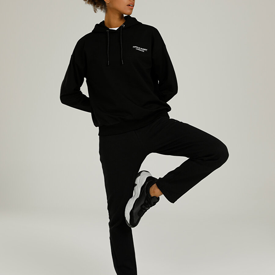 CT1165 ANNA HOODIE 2FX Siyah Kadın Sweatshirt_0
