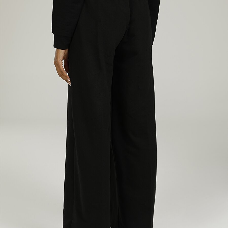 SN834 MONA WIDE LEG PANTS Siyah Kadın Eşofman_2