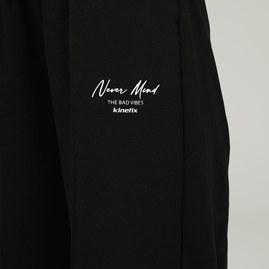 SN834 MONA WIDE LEG PANTS Siyah Kadın Eşofman_3