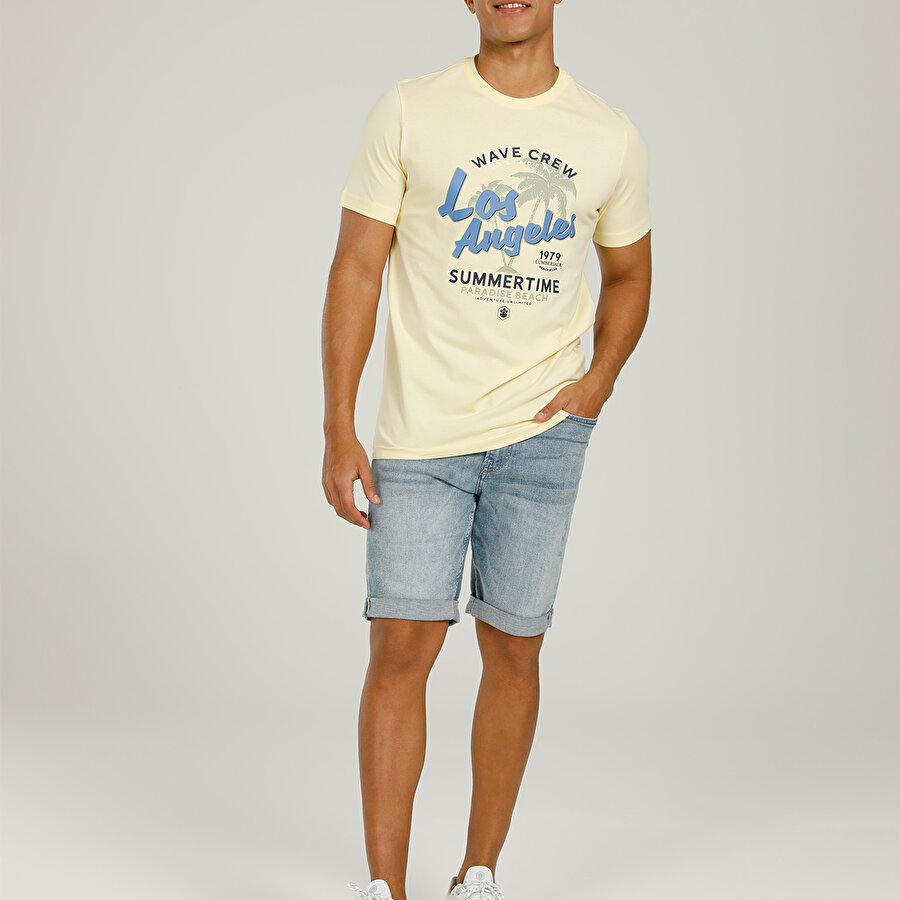 CT1142 LA T-SHIRT 2FX Sarı Erkek Kısa Kol T-Shirt_2