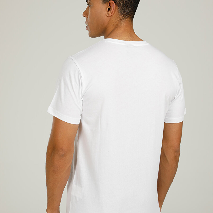SN731 LIAM CHEST DETAIL T Beyaz Erkek Kısa Kol T-Shirt_1