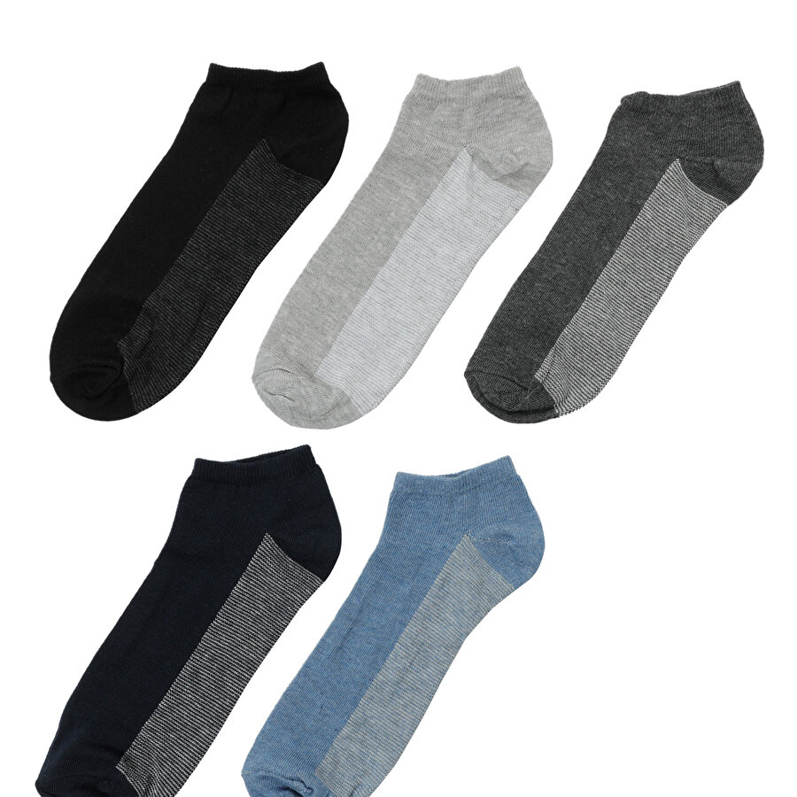 DOWN STRIPE 5 LI PTK-M 2F Mavi Erkek 5'li Patik Çorap_0