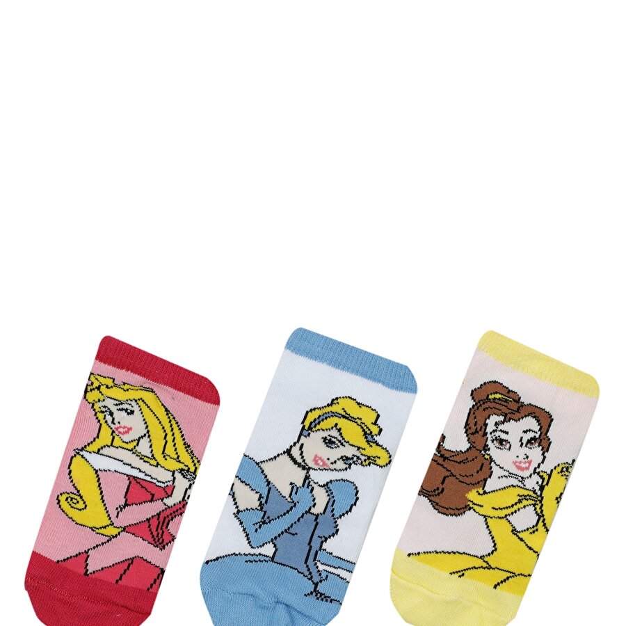 CUTE PRINCESSES 3 LU PTK- Çok Renkli Kız Çocuk Çorap_0