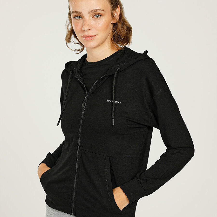 CT431 KATE FULL ZIP HOODI Siyah Kadın Eşofman Üstü
