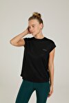CT770 BASIC PES C NECK T- Siyah Kadın Kısa Kol T-Shirt