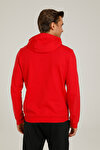 CT775 RAY SLOGAN HOODIE 1 Kırmızı Erkek Sweatshirt