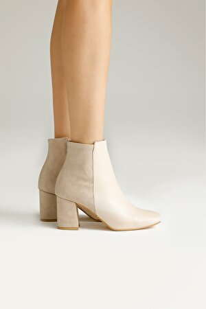 ARUN 2PR Bej Kadın Topuklu Bot