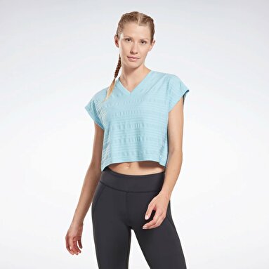Perforated Tee Mavi Kadın Kısa Kol T-Shirt