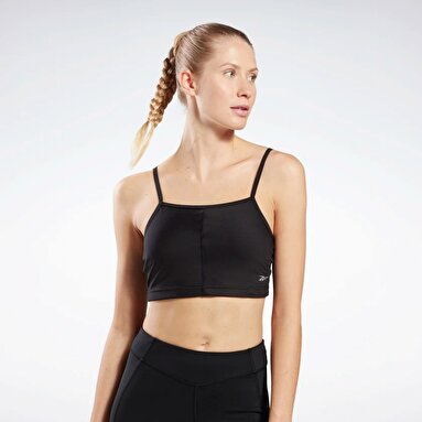 YOGA RIB CROP Siyah Kadın Atlet