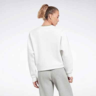 RIE FLEECE Crew Beyaz Kadın Sweatshirt