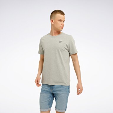 RI Left Chest Logo Gri Erkek Kısa Kol T-Shirt