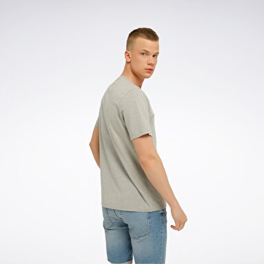 RI Left Chest Logo Gri Erkek Kısa Kol T-Shirt