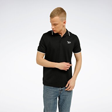 IDENTITY PIQUE POL Siyah Erkek Kısa Kol T-Shirt