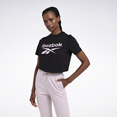 IDENTITY BIG LOGO Siyah Kadın Kısa Kol T-Shirt