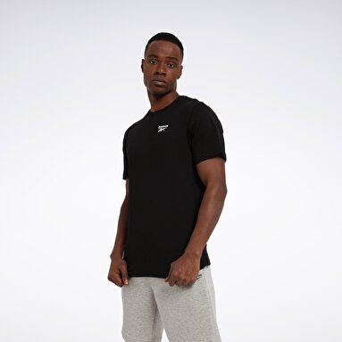 RI Left Chest Logo Siyah Erkek Kısa Kol T-Shirt