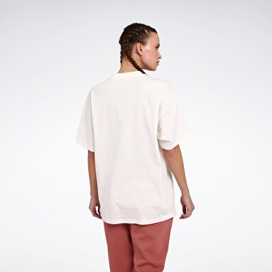 NEW ID OVRS TEE Ekru Kadın Kısa Kol T-Shirt