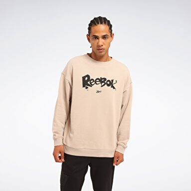 NEW ID OVRS GFX CREW Gri Erkek Sweatshirt