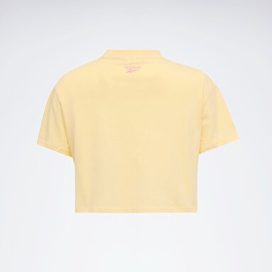 CHECK CROP TEE Sarı Kadın Kısa Kol T-Shirt