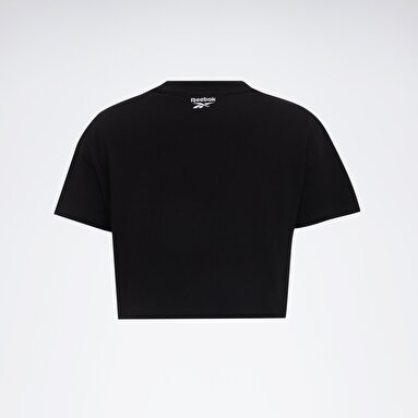 CHECK CROP TEE Siyah Kadın Kısa Kol T-Shirt