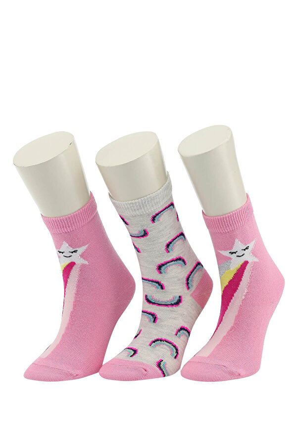 Polaris Rainbow Star 3 Lu Skt-G 1 Розовый 007 Дошкольник, Девоч. Носки 3 Пары