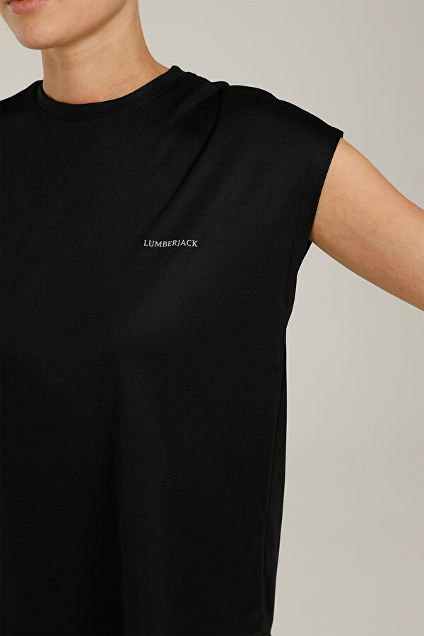 CT770 BASIC PES C NECK T- Siyah Kadın Kısa Kol T-Shirt